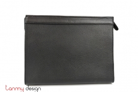 Piero black leather clutch